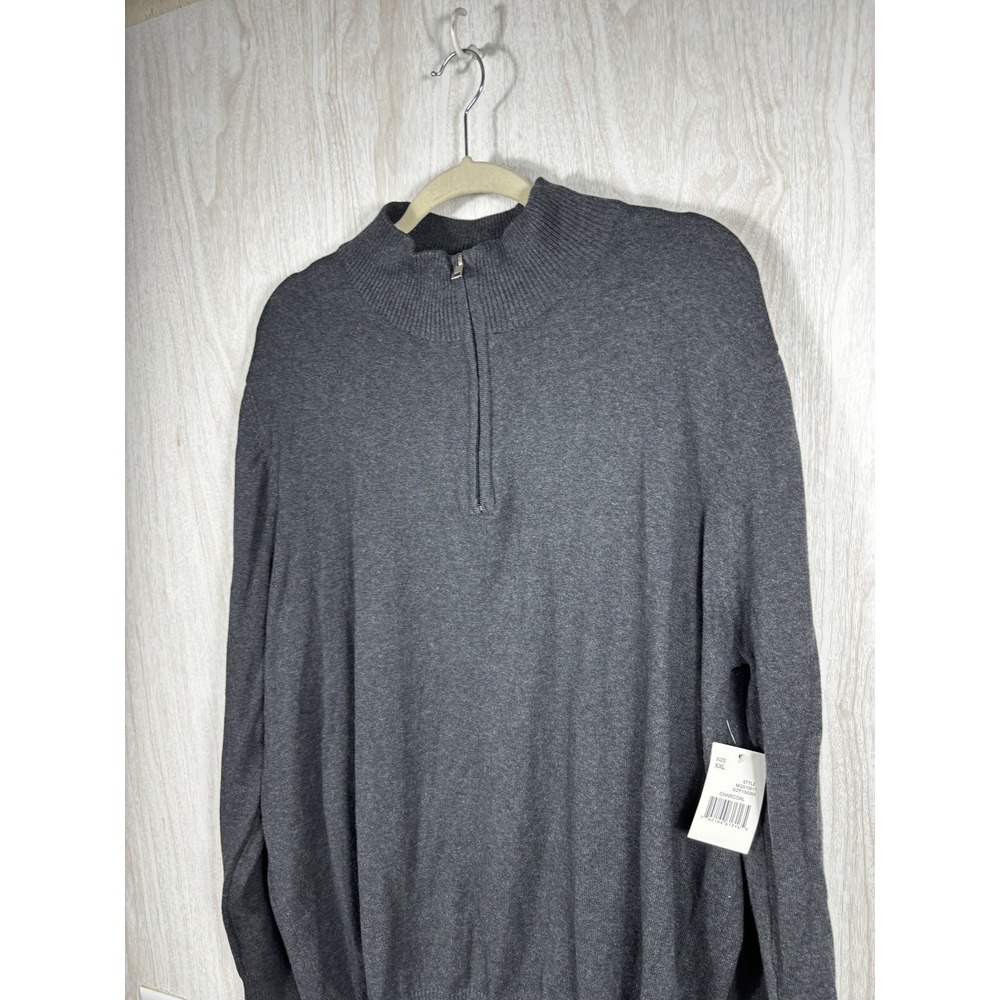 Hawker Rye Half Zip‎ Sweater Mens XXL Gray Cotton Cashmere NWT Mock Neck - Picture 3 of 6